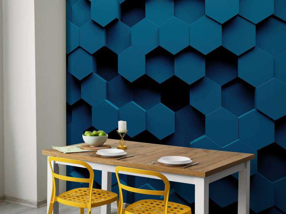 Hexagones bleu foncé