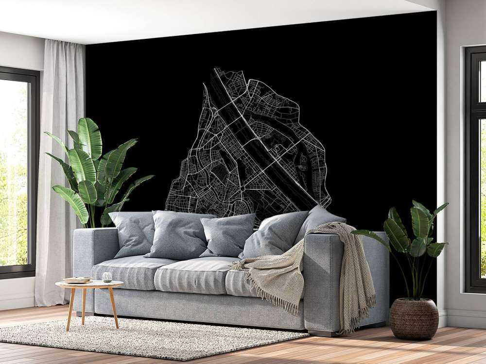 Plan du centre-ville de Vienne, noir