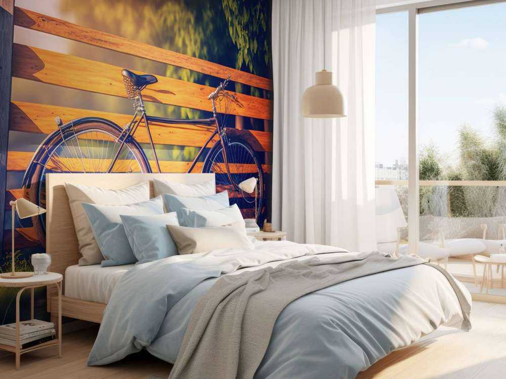 Vélo près d'une clôture en bois