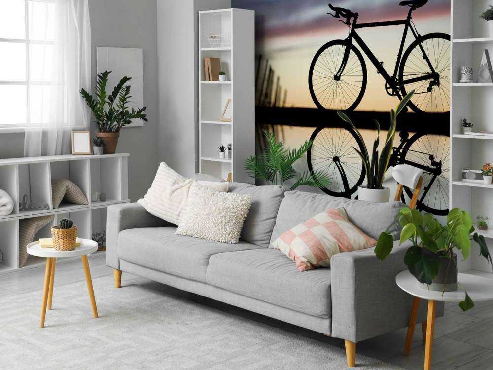 Vélo de course au coucher du soleil