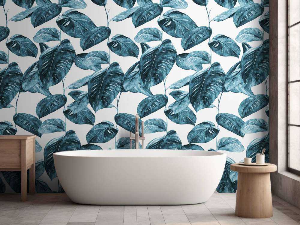 Plantes&#x20;&#xE0;&#x20;l&#x27;aquarelle&#x20;bleu&#x20;canard