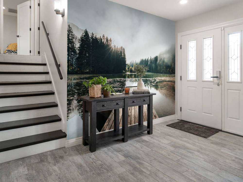 Foggy morning by the water