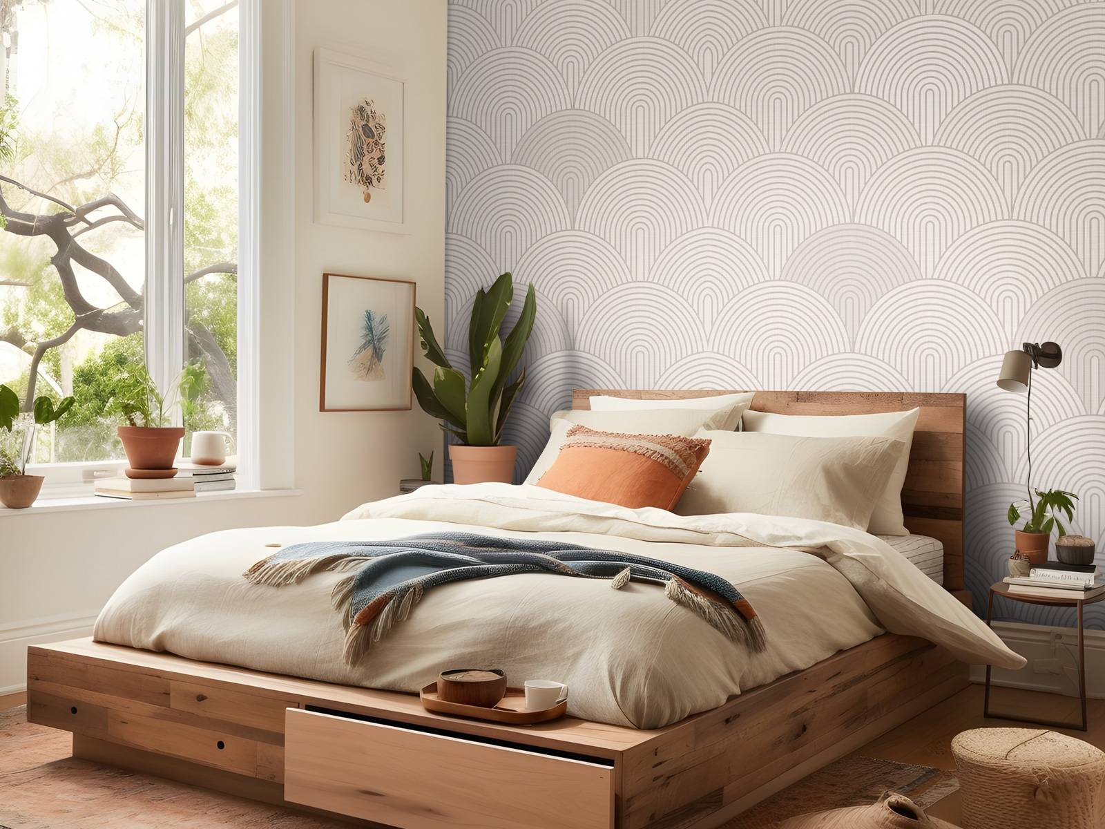 Arches et courbes Boho - beige neutre