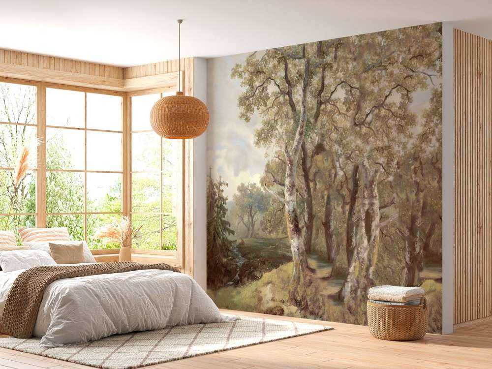 Panorama de paysage forestier en couleur