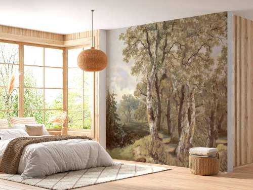Panorama de paysage forestier en couleur