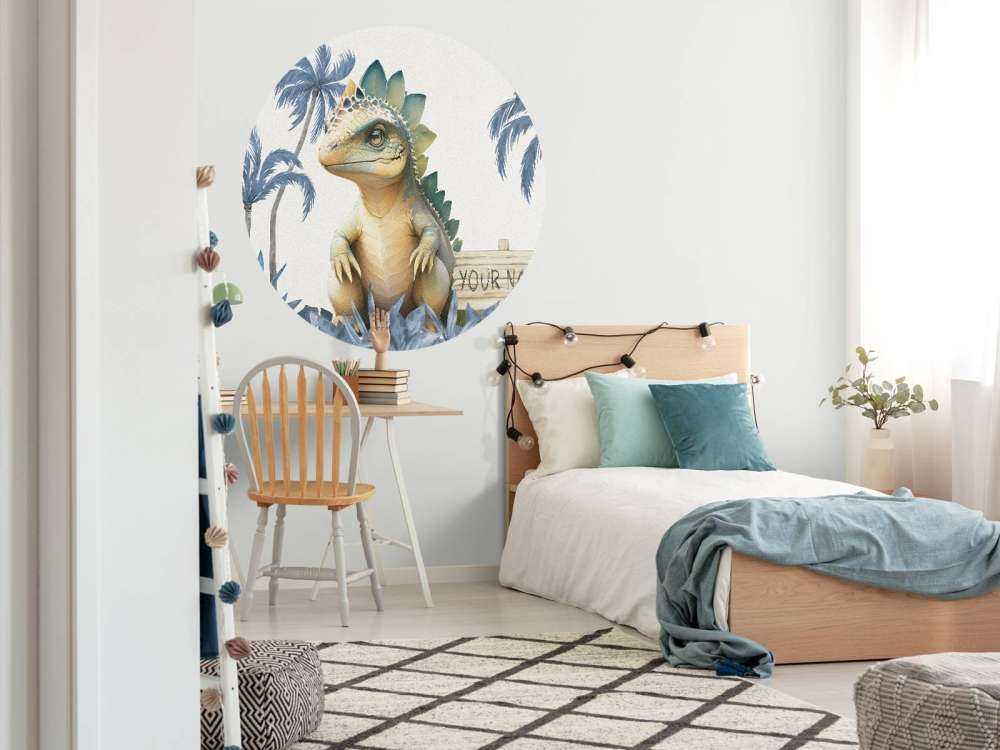 Bébé stégosaure dans la jungle bleue