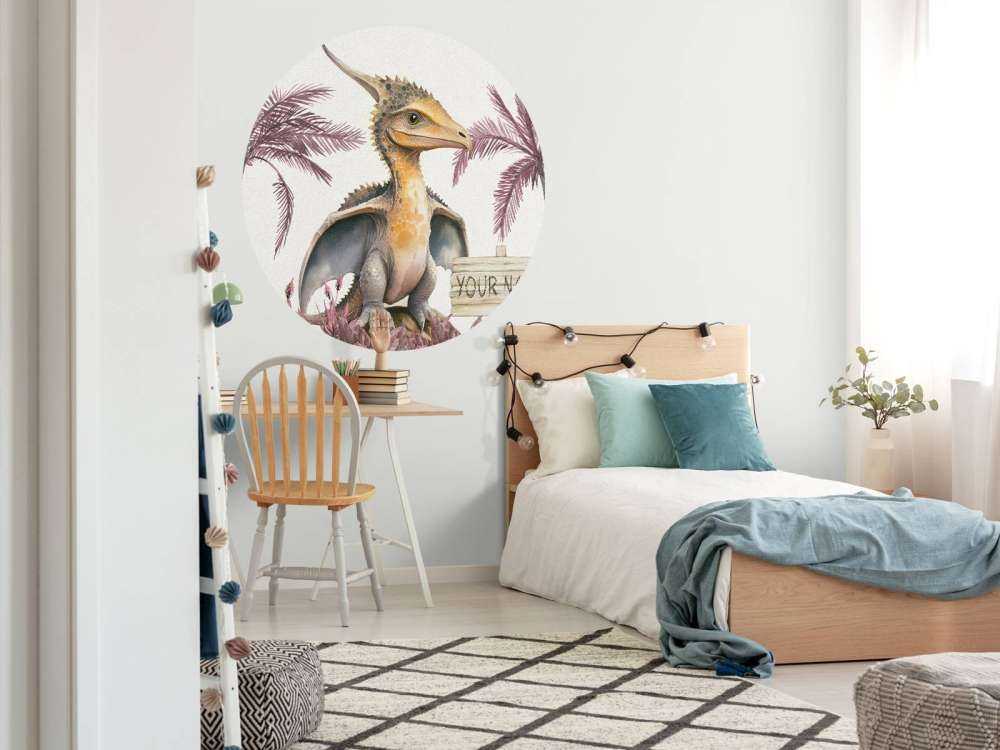 Bébé ptéranodon dans la jungle rose