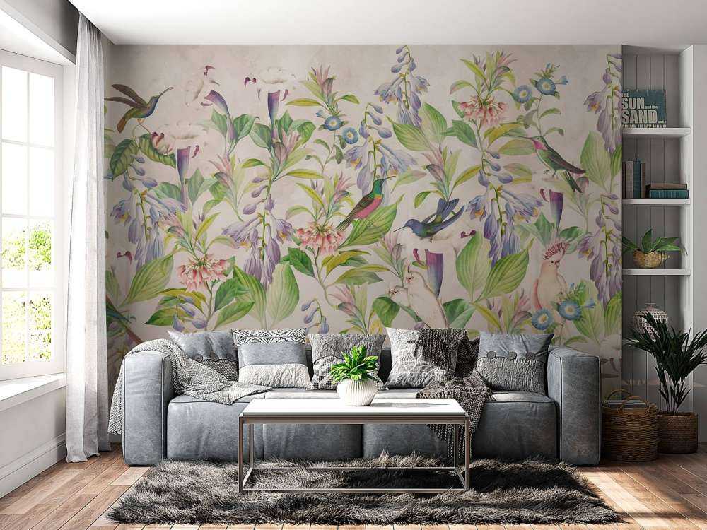 Chant d'oiseaux éthéré en fleurs - Paradis pastel