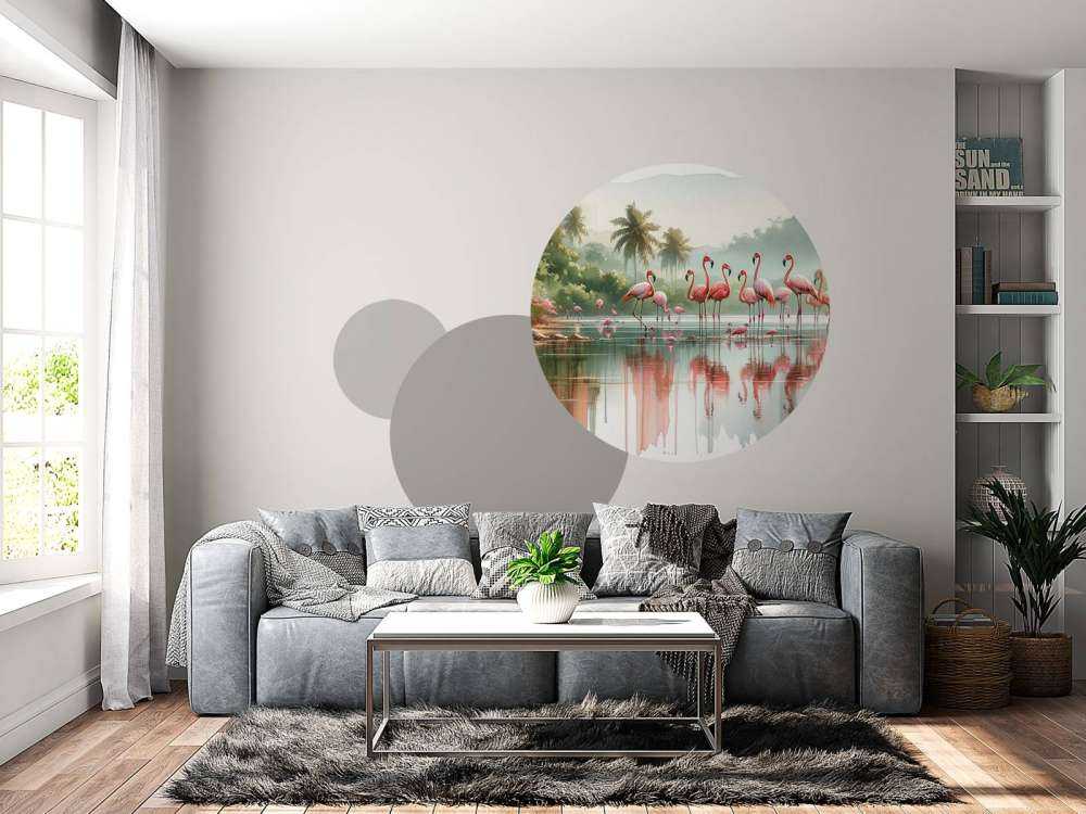 Réflexions matinales des flamants roses