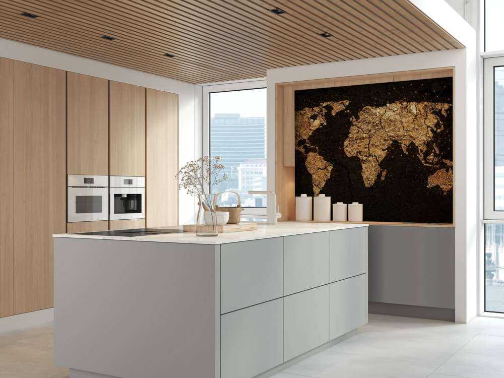 Carte du monde en or