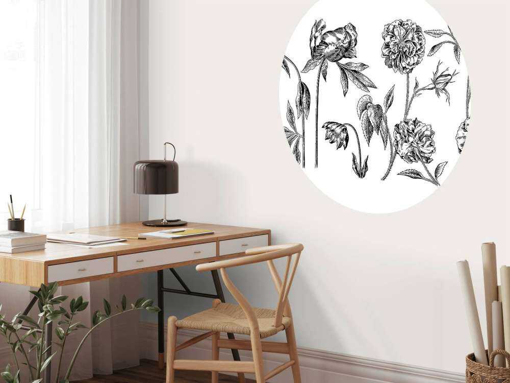 Historic flower drawings black and white rep