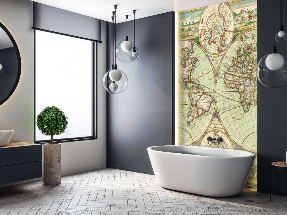 Illustrated vintage world map