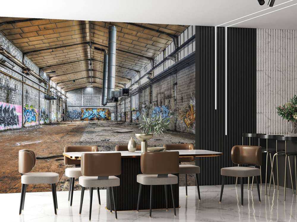 Vieux hall d'usine abandonnée