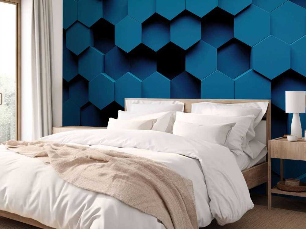 Hexagones bleu foncé