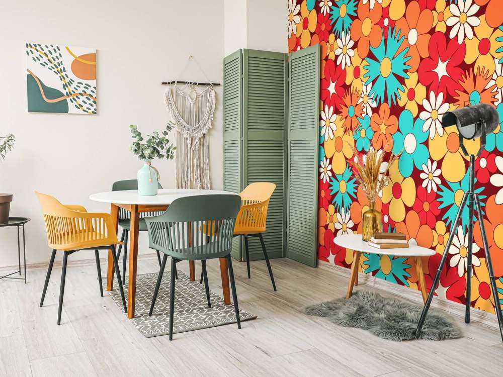 Fleurs rétro joyeuses