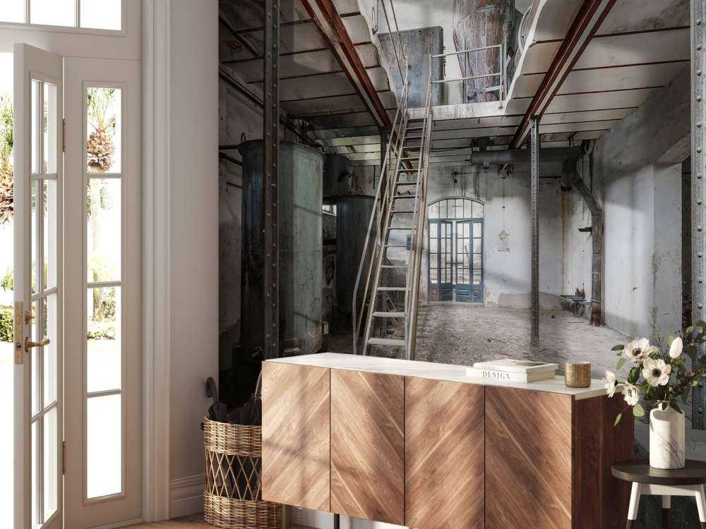 Ancien hall d'usine abandonné