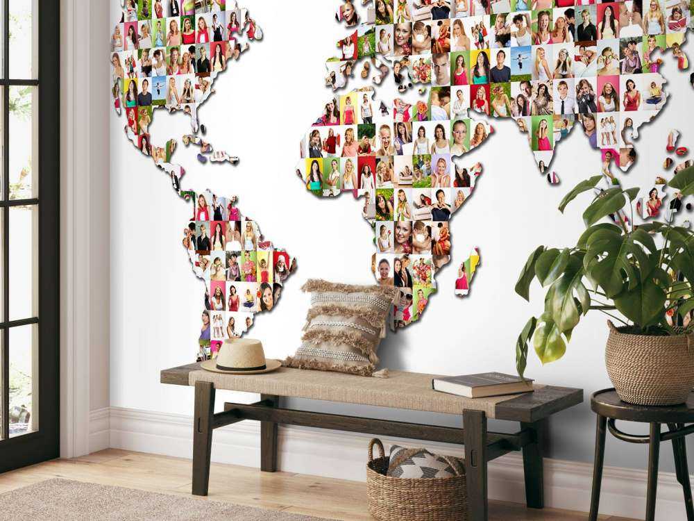 Carte du monde formée à partir de photos