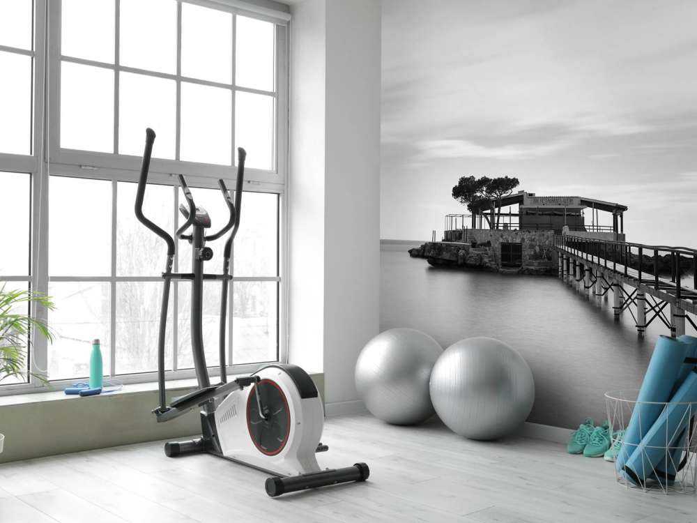 Échafaudage vers l'île