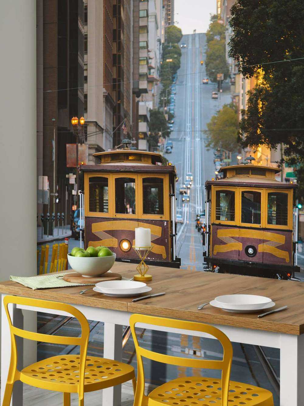 Tramways jaunes à San Francisco, États-Unis