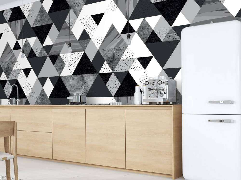 Motif de tuiles en noir et blanc