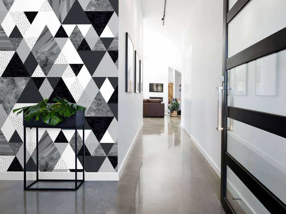 Motif de tuiles en noir et blanc