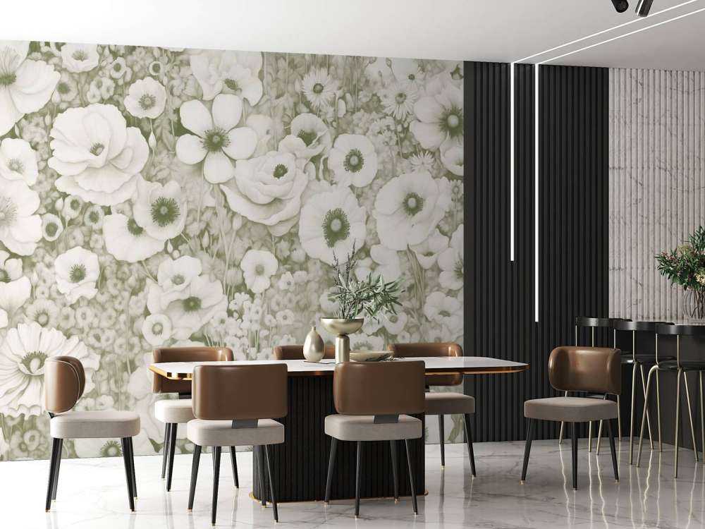 Conte de coquelicot monochrome vert