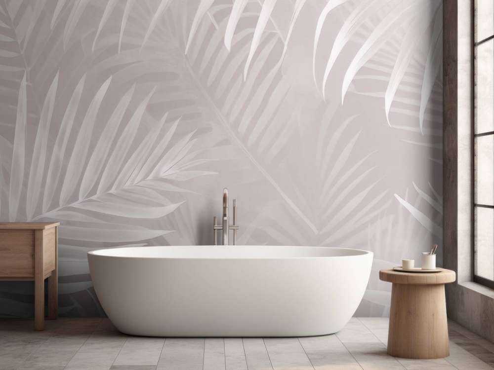 Feuilles de palmier brumeuses - rose