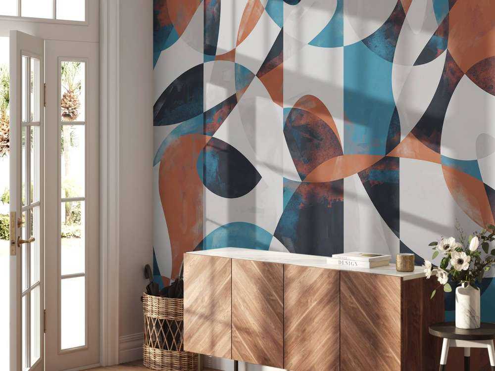 Formes fluides en bleu corail