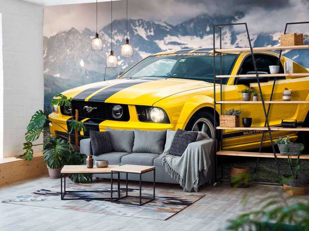 Mustang gelé dans un paysage montagneux