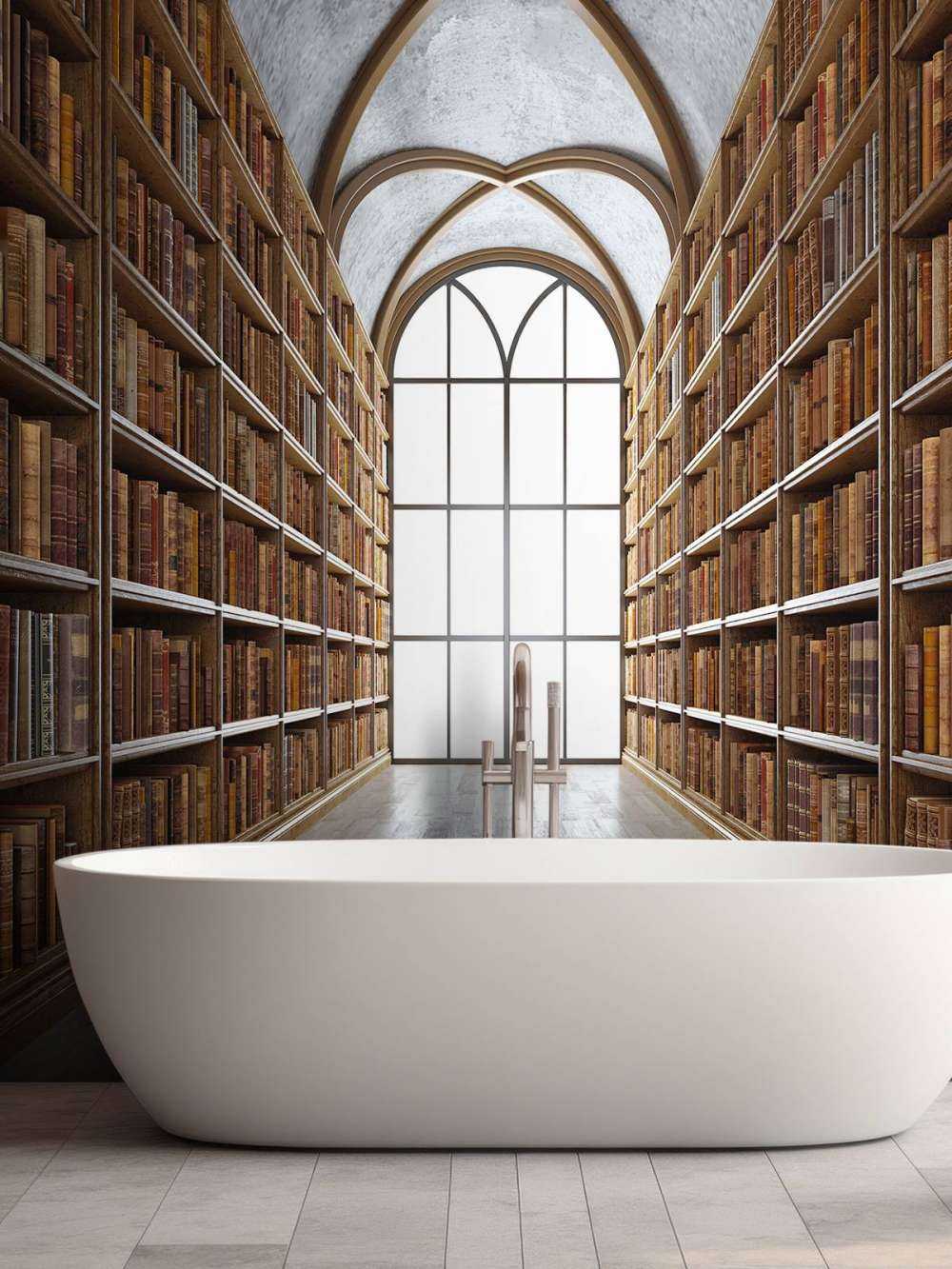 Salle de bibliothèque médiévale