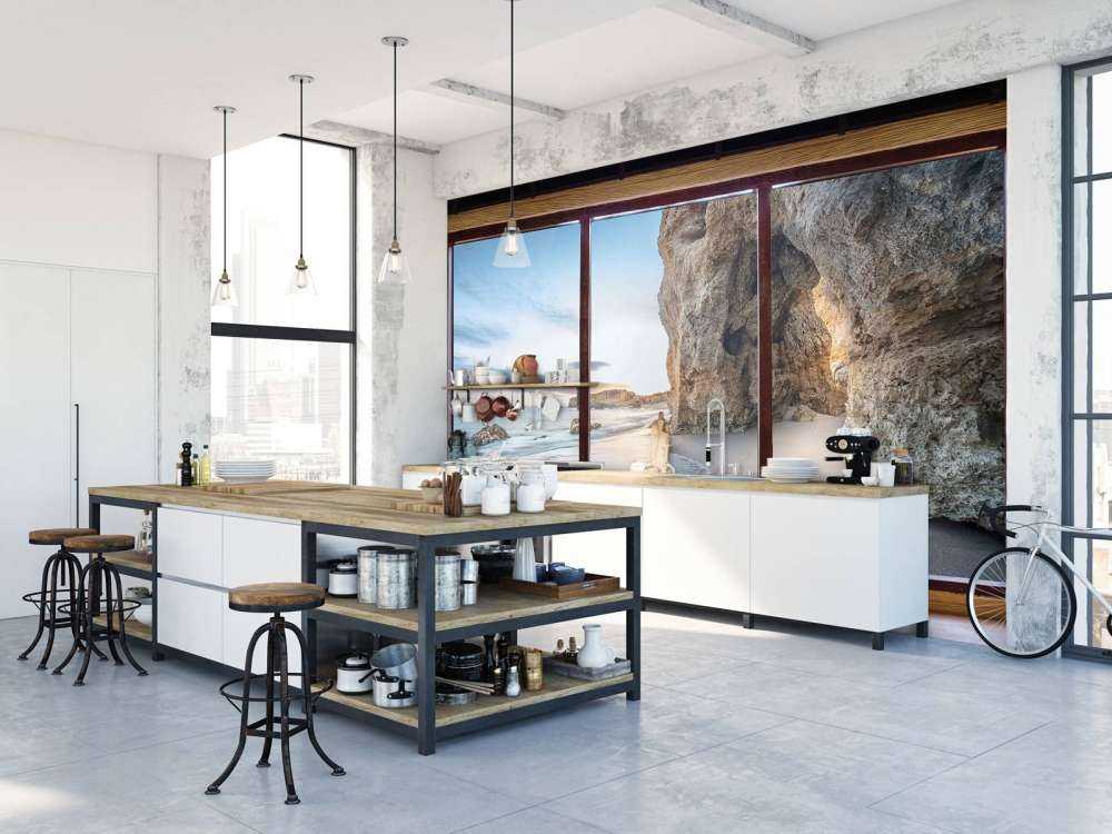 Vue sur la mer avec une crique rocheuse