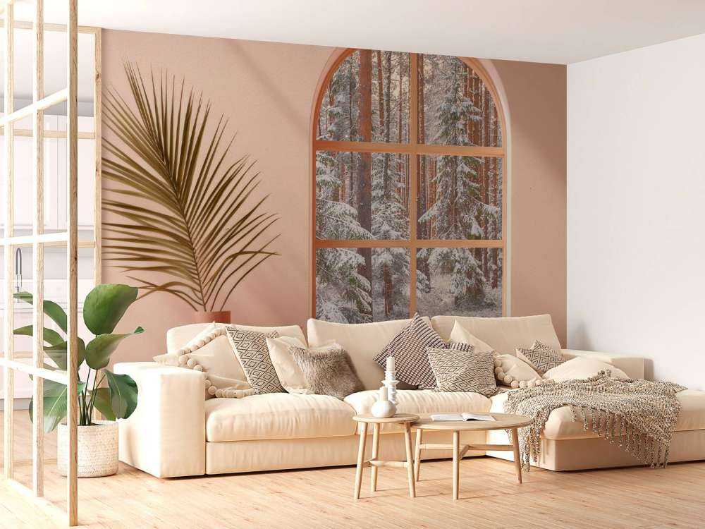 Silence neigeux dans la forêt de pins