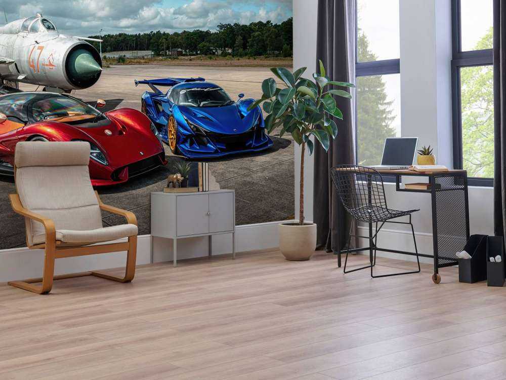 Supercars dans un avion de chasse