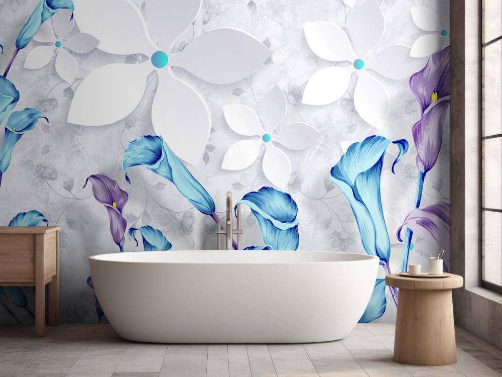 Fleurs bleues et blanches