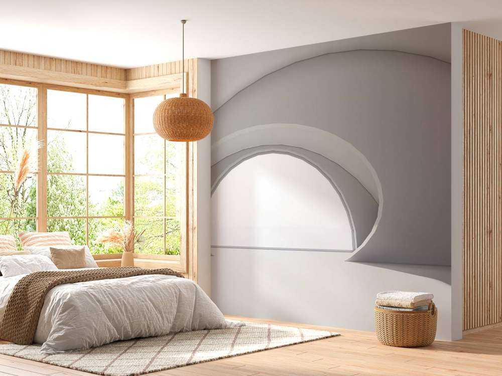 Tunnel blanc éclairé