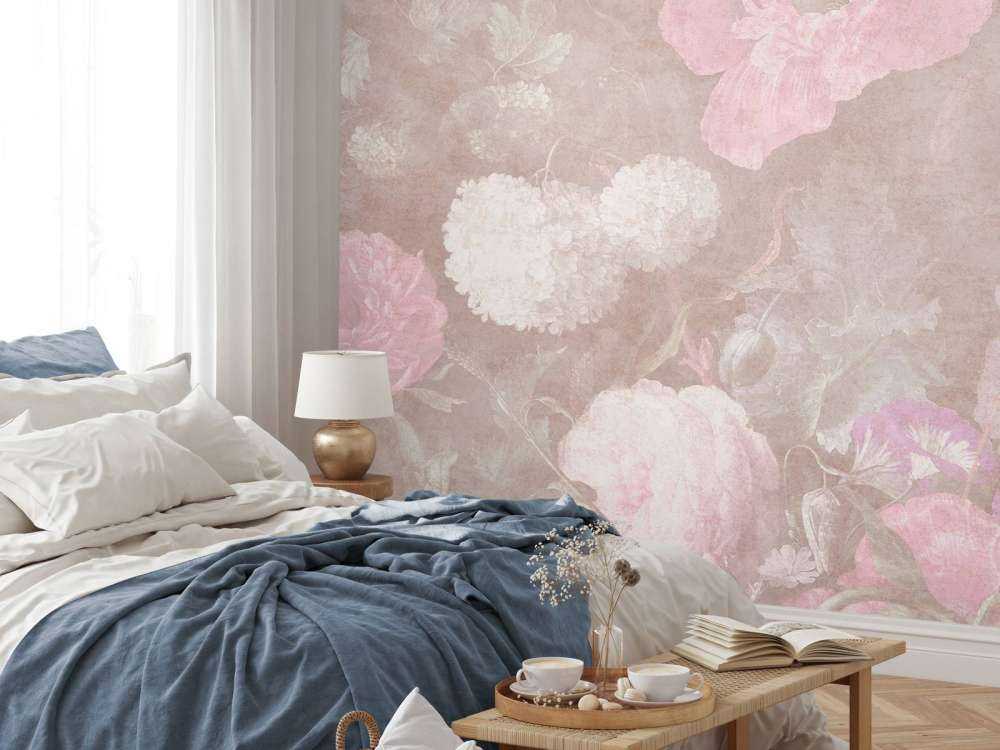 Nature morte aux fleurs baroques - pastel vintage