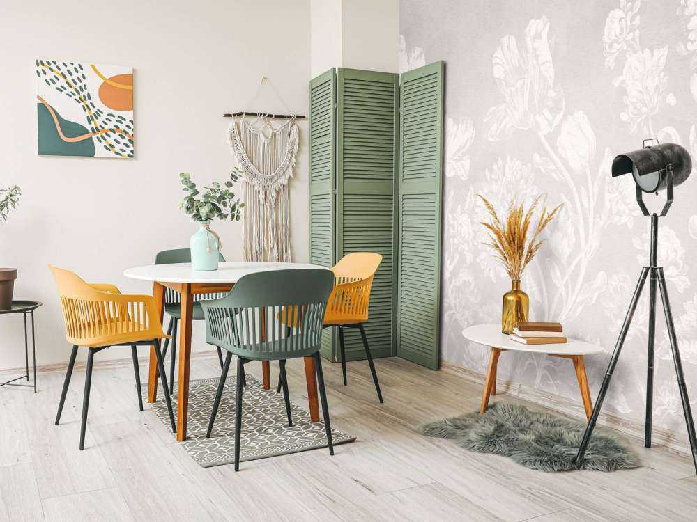 Paysage floral baroque - grège