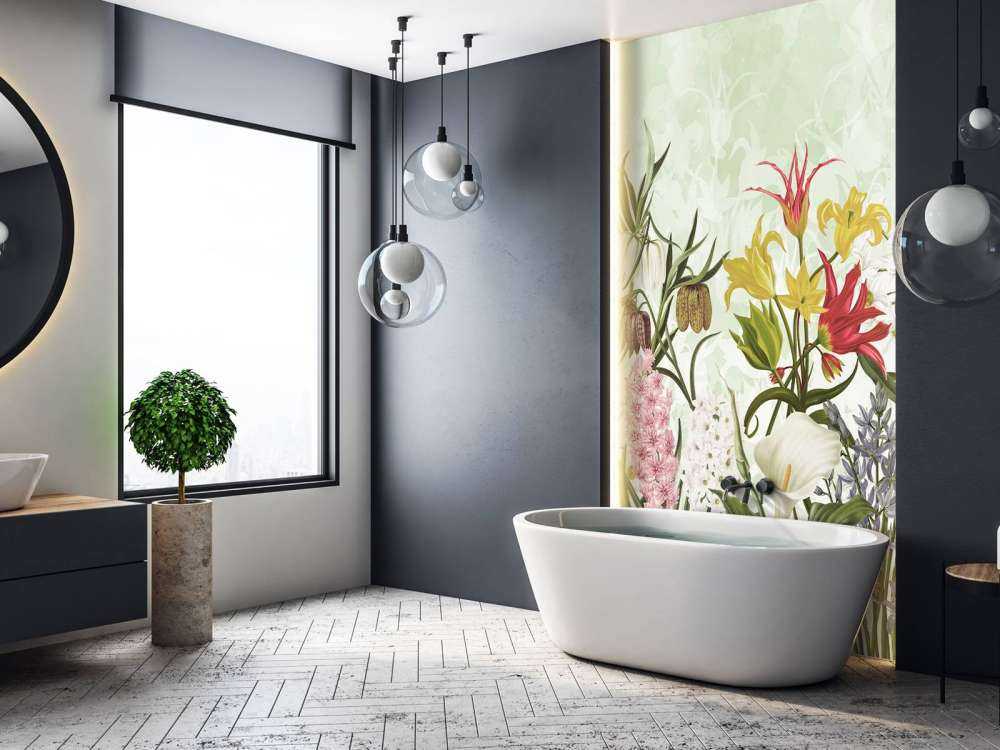 Fleurs de printemps - Vert menthe frais