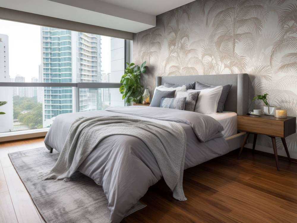 Palmiers tropicaux vintage - beige