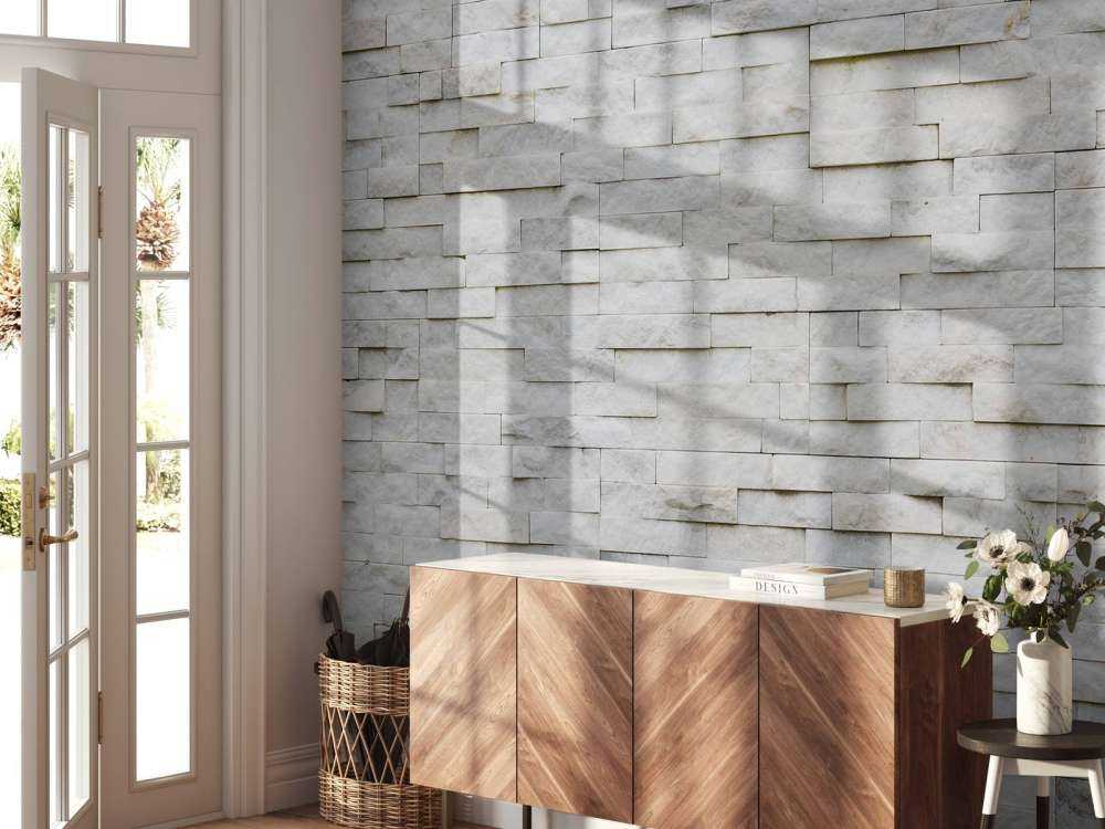 Mur en pierre moderne