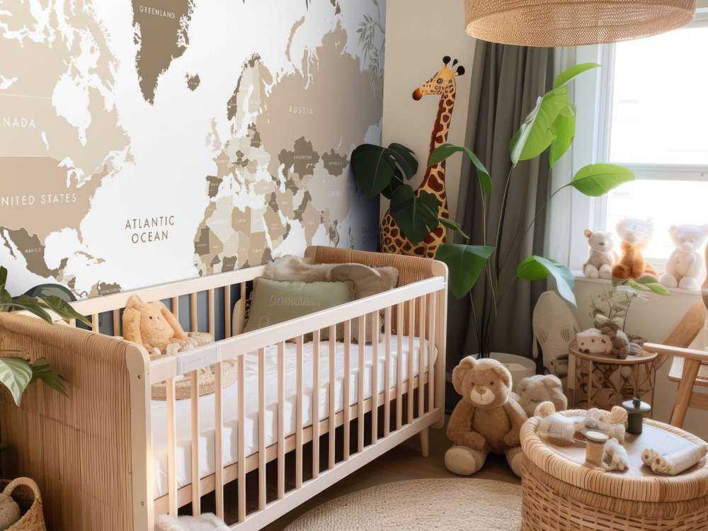 Carte du monde avec animaux de la jungle