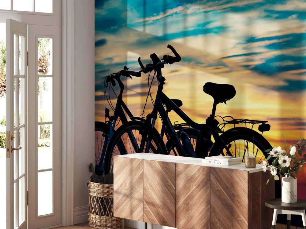 Vélo au coucher du soleil