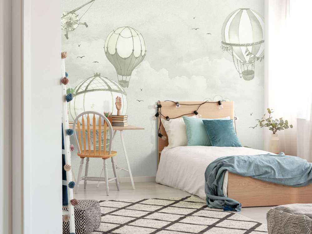 Ballons en vert d'eau