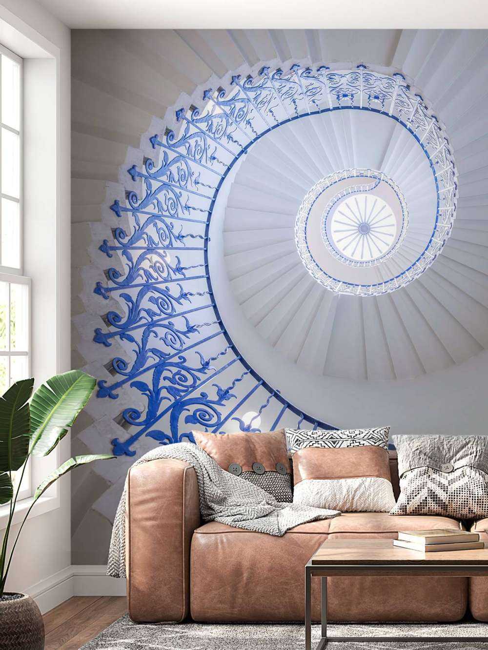 Structure en spirale futuriste avec lumière centrale