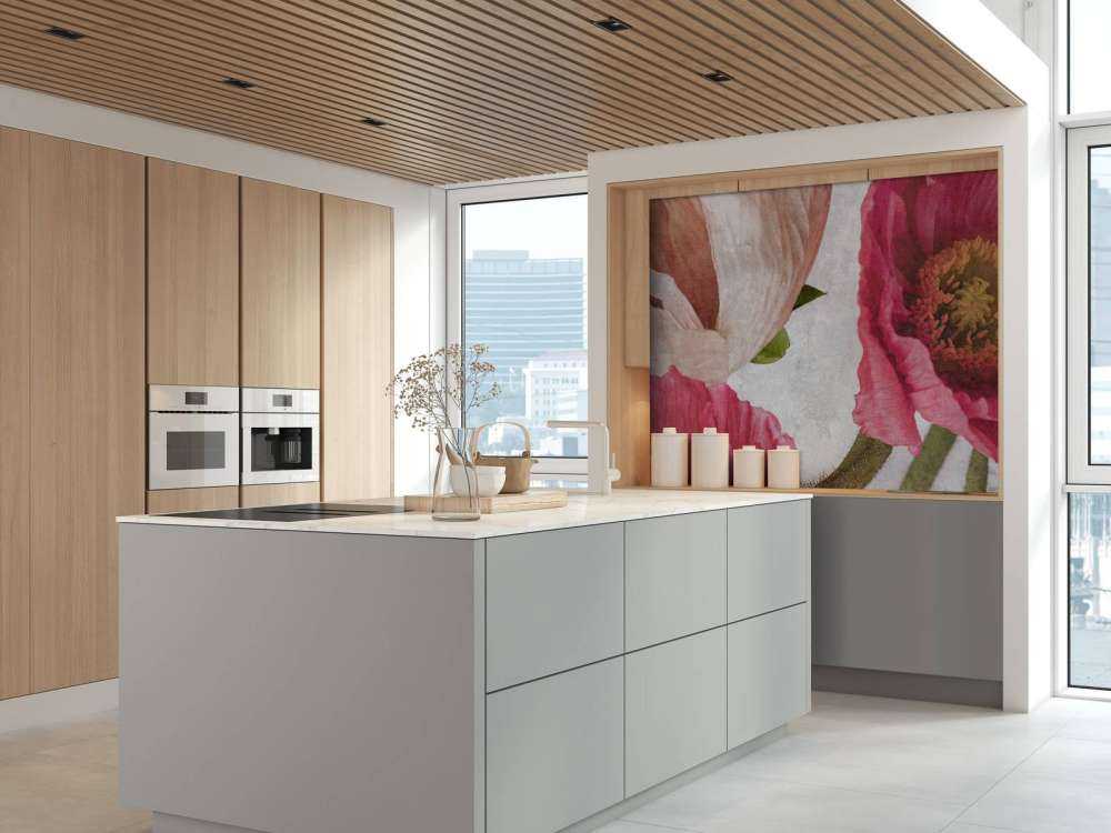 Coquelicots en rose et beige poudré