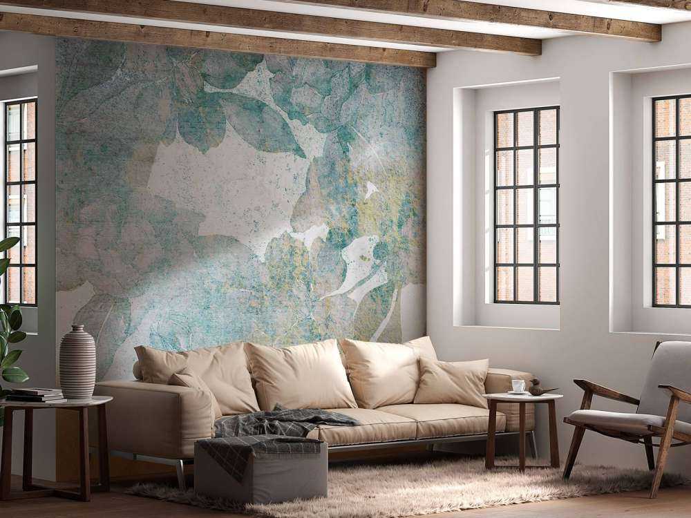 Pivoines fanées en bleu aquarelle