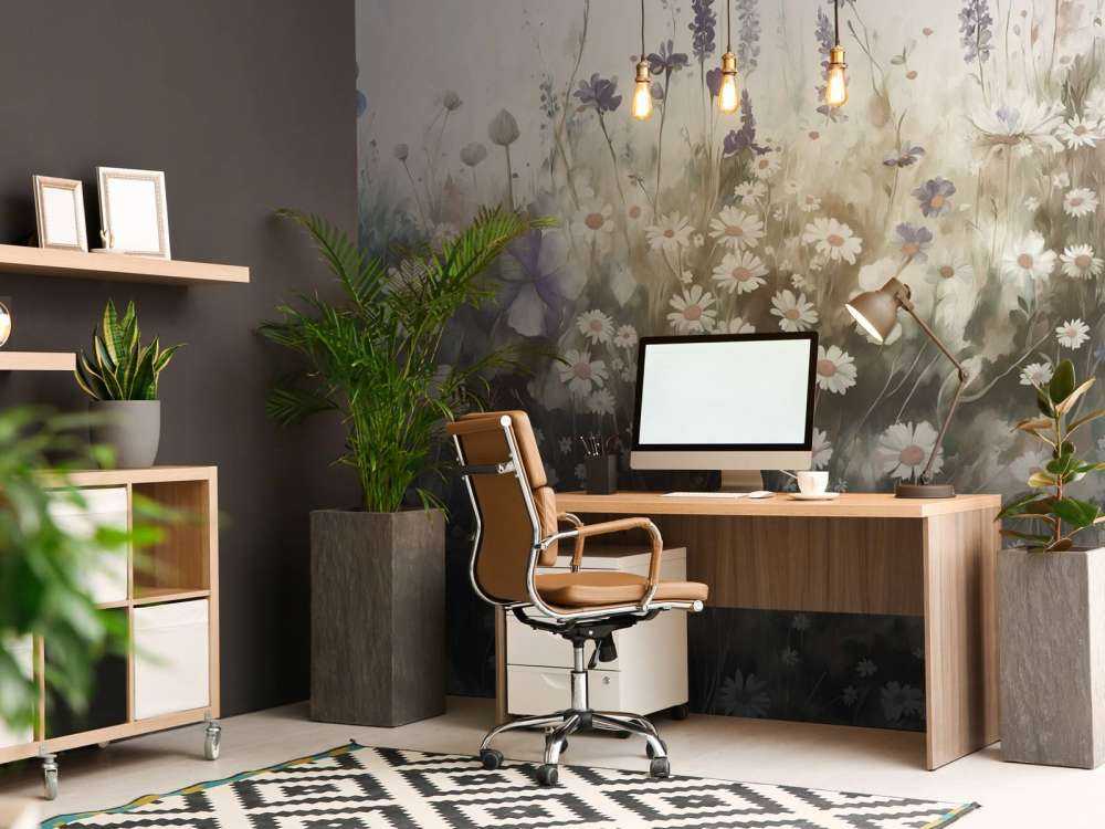 Verdure luxuriante de l'été gris