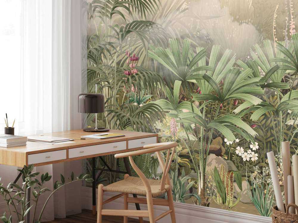 Matin dans le Jardin Tropical Vert