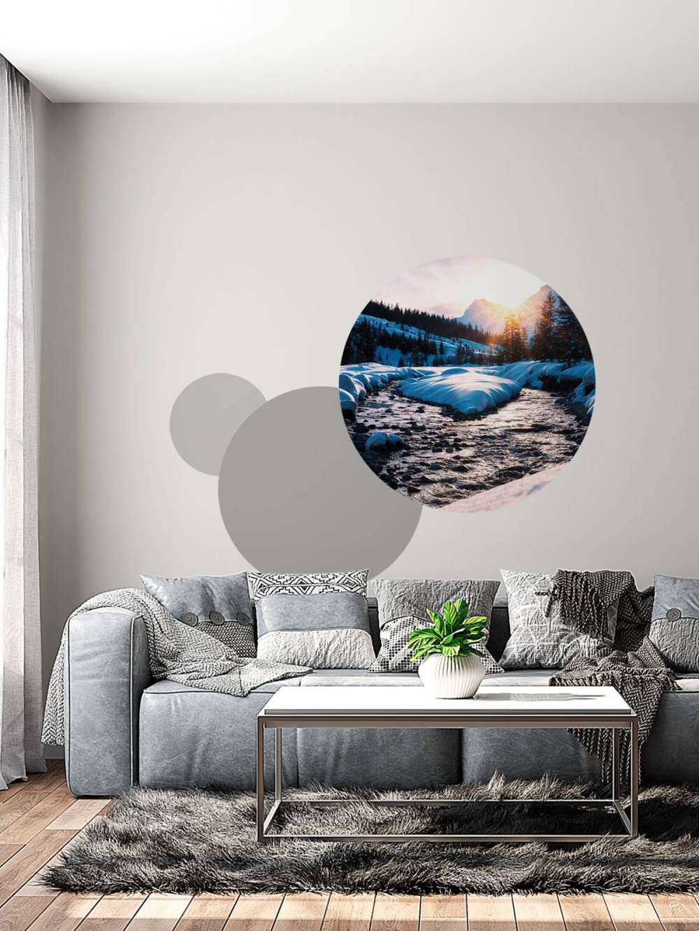 Bergbeek dans la lumière dorée de l'hiver