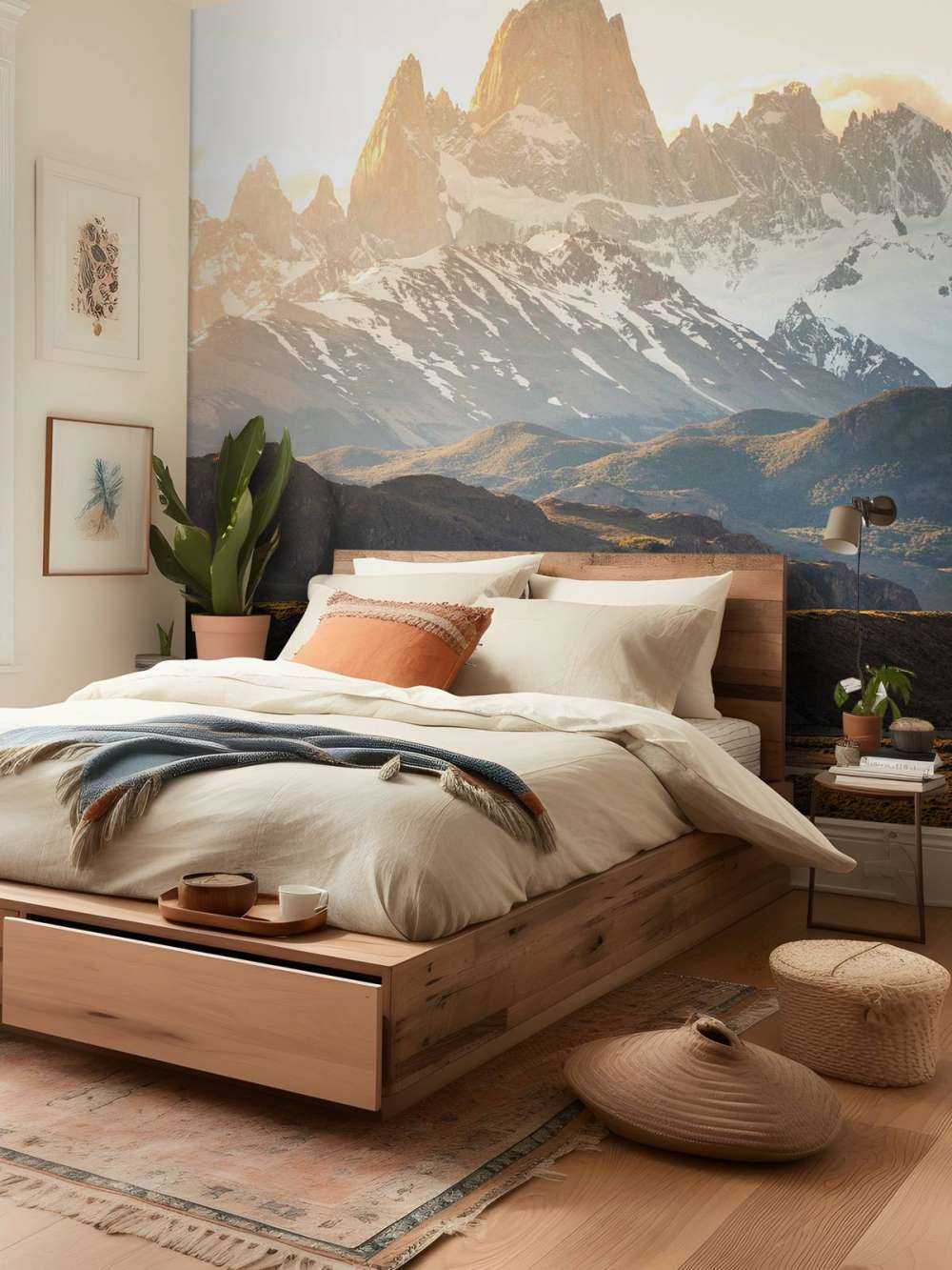 Lever de soleil doré dans la vallée de montagne